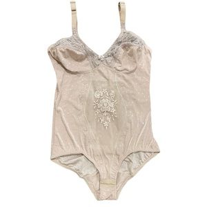 Vintage Lace & Polka Dot Sleeveless Camisole Bodysuit Tank Top